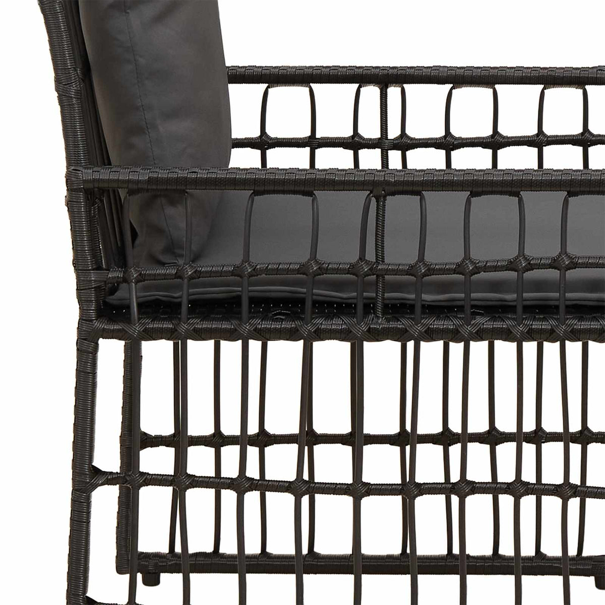 Set vanjskog namještaja 5 pcs Crna i tamno siva