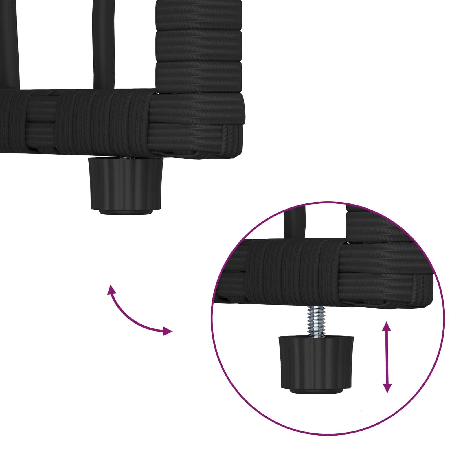 Set vanjskog namještaja 5 pcs Crna i tamno siva