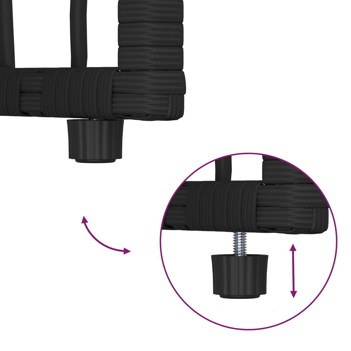 Set vanjskog namještaja 3 pcs Crna i tamno siva