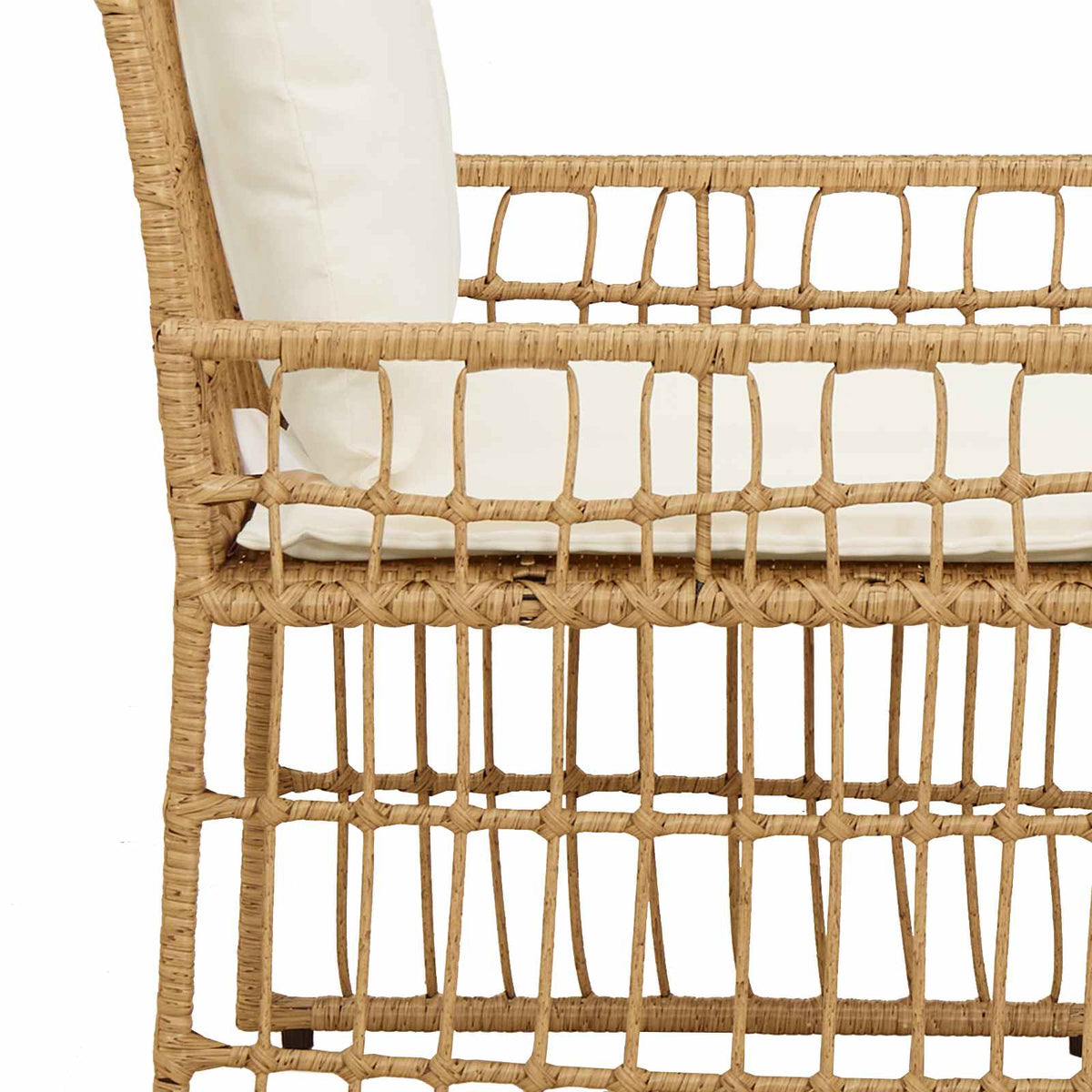Set vanjskog namještaja 3 pcs Prirodna i krema bijela