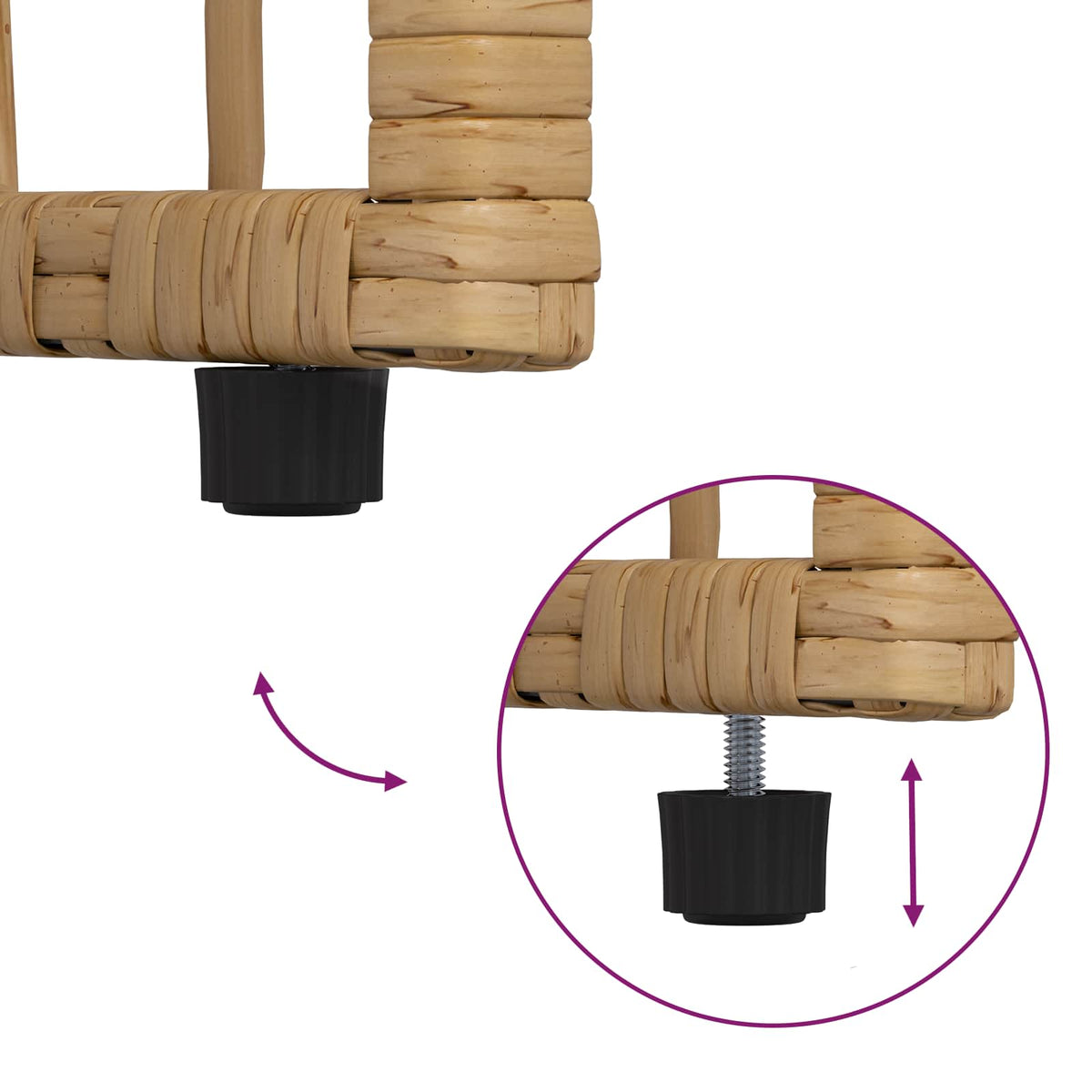 Set vanjskog namještaja 3 pcs Prirodna i krema bijela