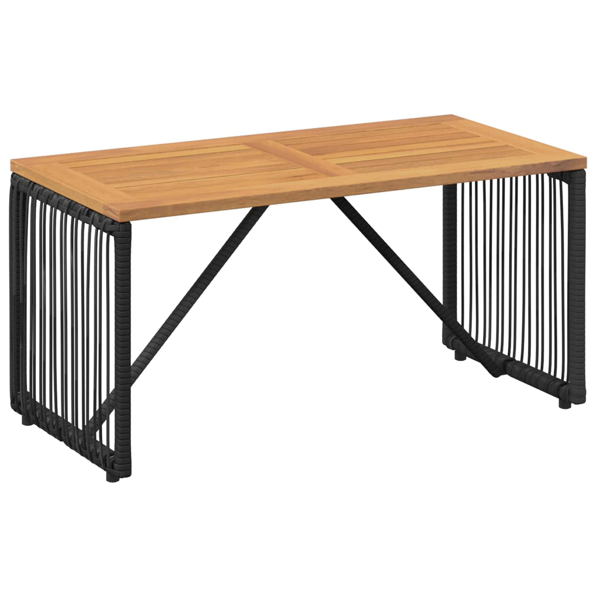 Set vanjskog namještaja 4 pcs Crna i krem-bijela poliratan