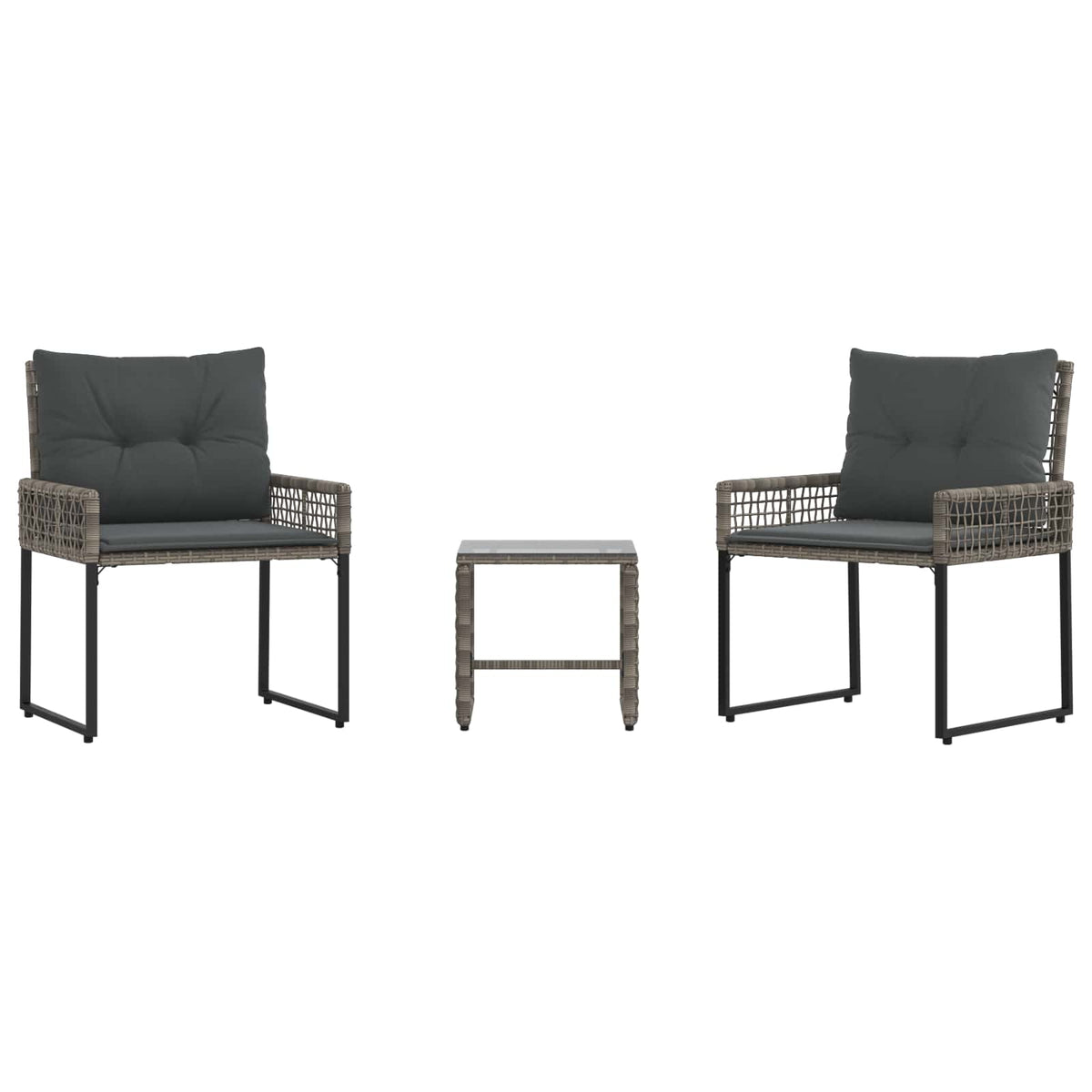 Set vanjskog namještaja s jastukom 3 pcs Sivi