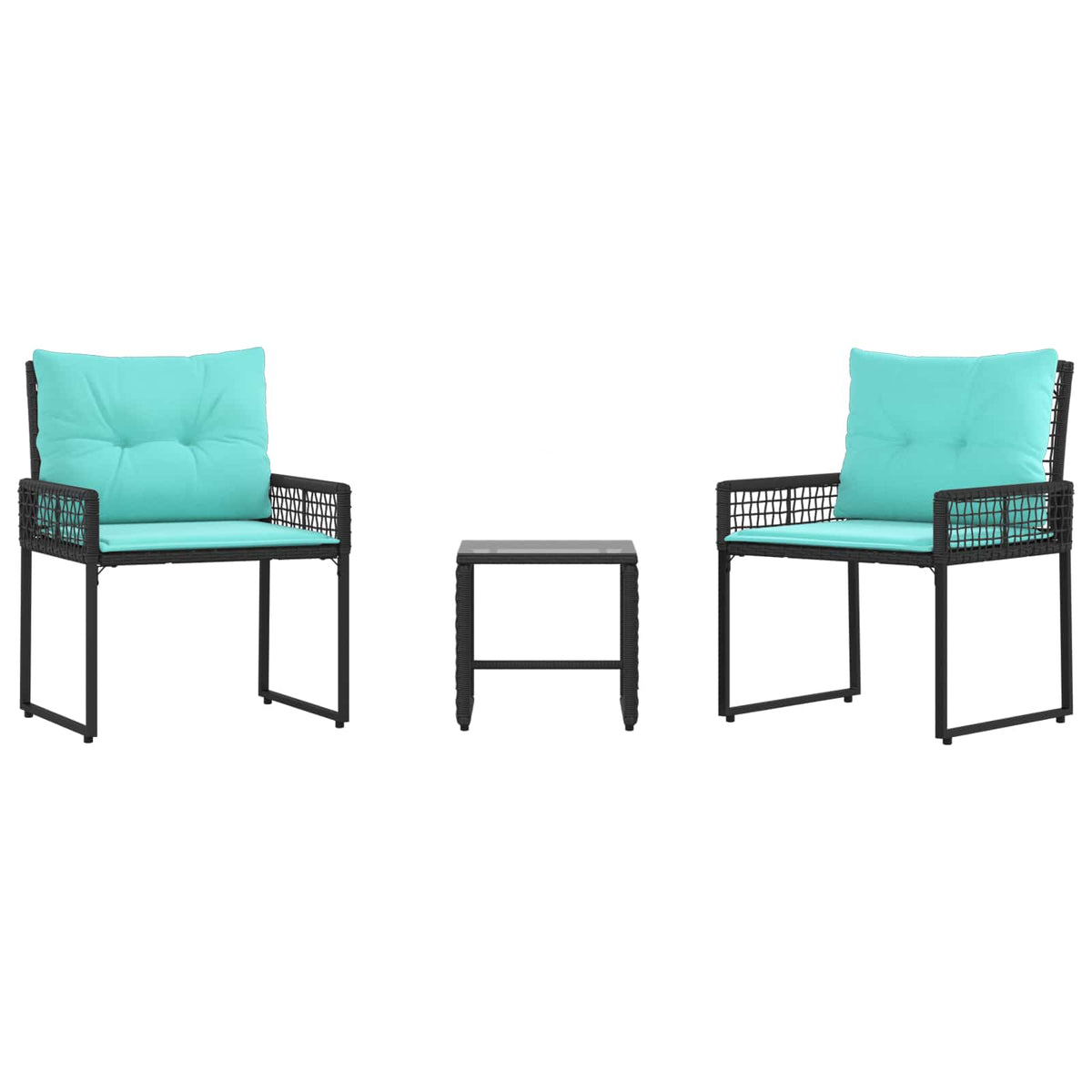 Set vanjskog namještaja s jastukom 3 pcs Crna i Tirkizna