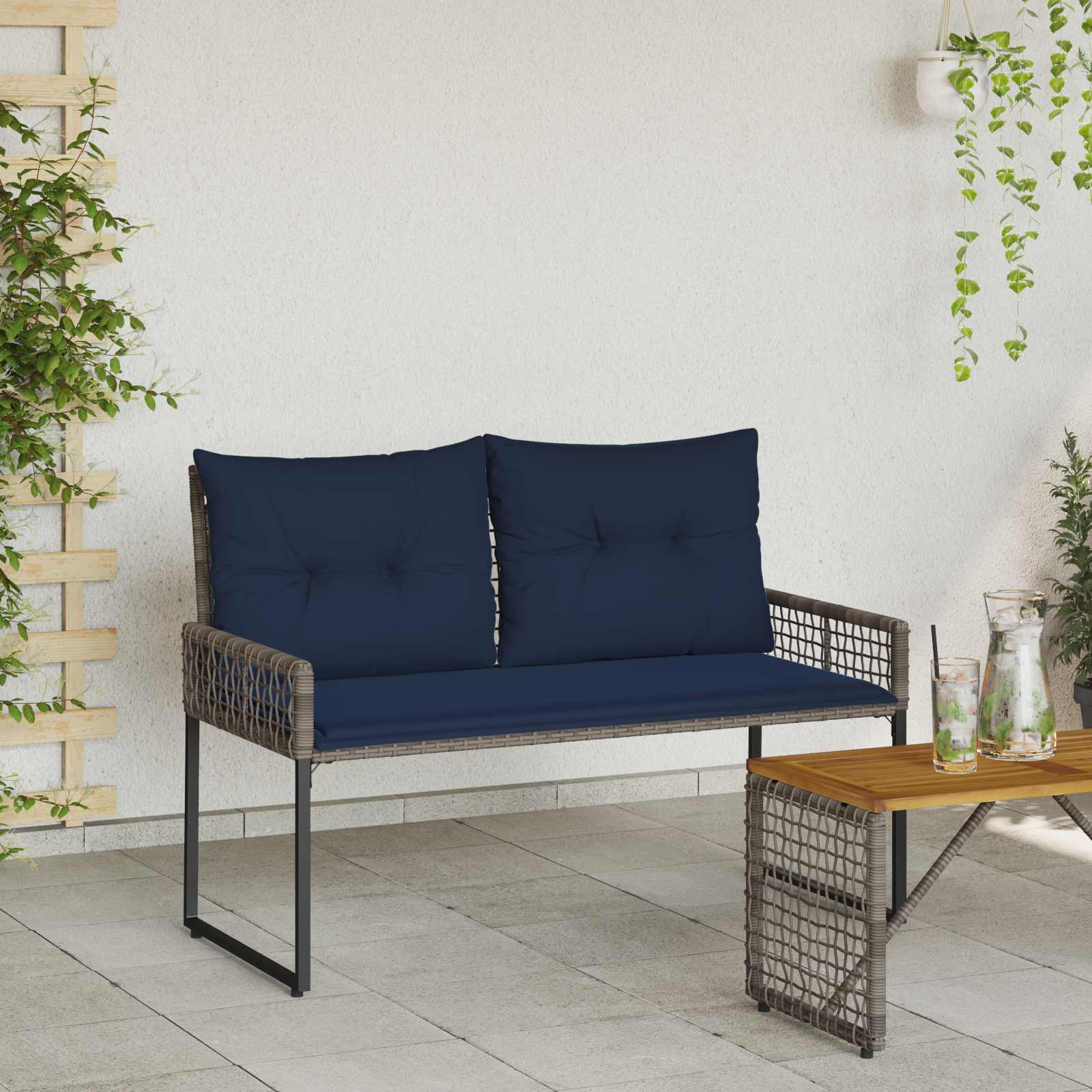 Vanjska klupa Siva i mornarsko plava 118 x 55 x 82 cm