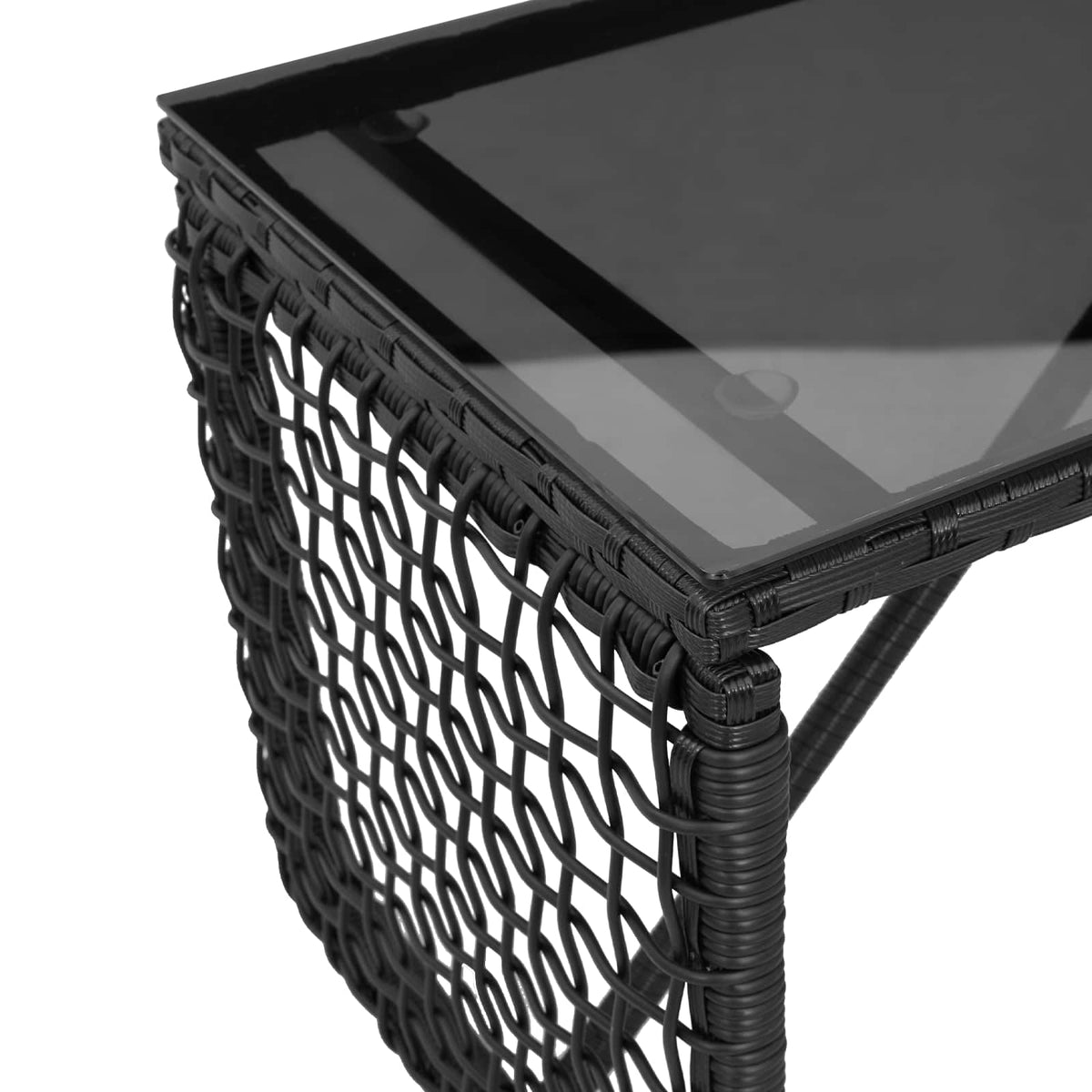 Vanjski stol Crna 80 x 40 x 40 cm PE Rattan i Staklo