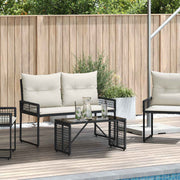 Vanjski stol Crna 80 x 40 x 40 cm PE Rattan i Staklo