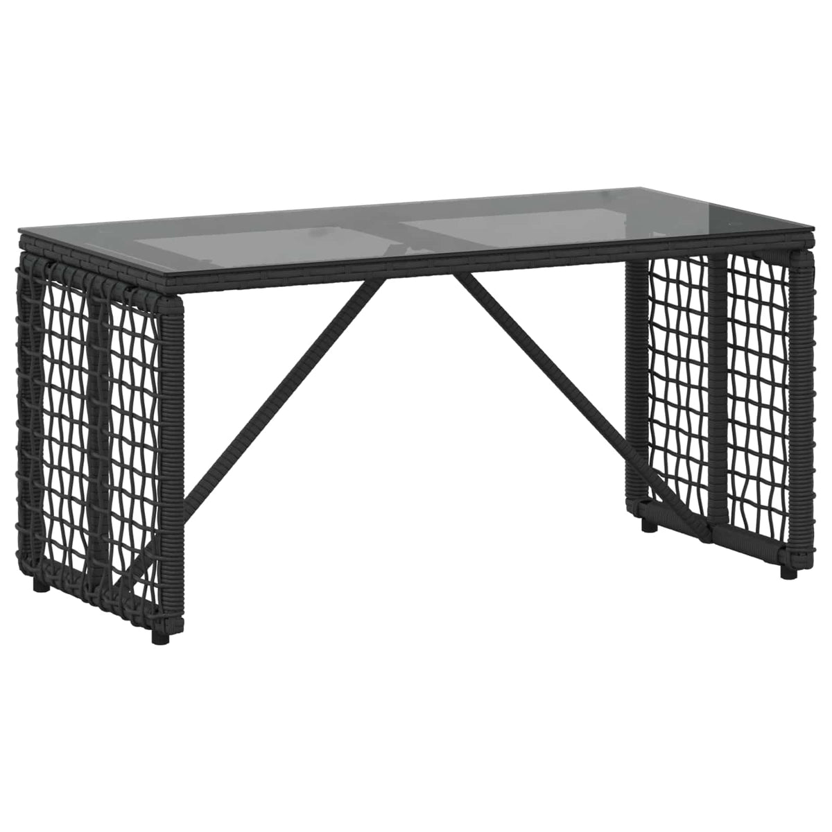 Vanjski stol Crna 80 x 40 x 40 cm PE Rattan i Staklo
