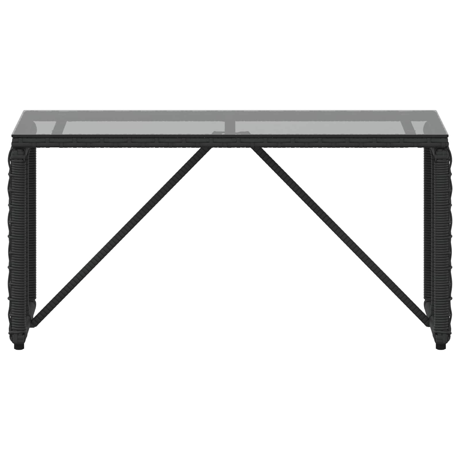 Vanjski stol Crna 80 x 40 x 40 cm PE Rattan i Staklo