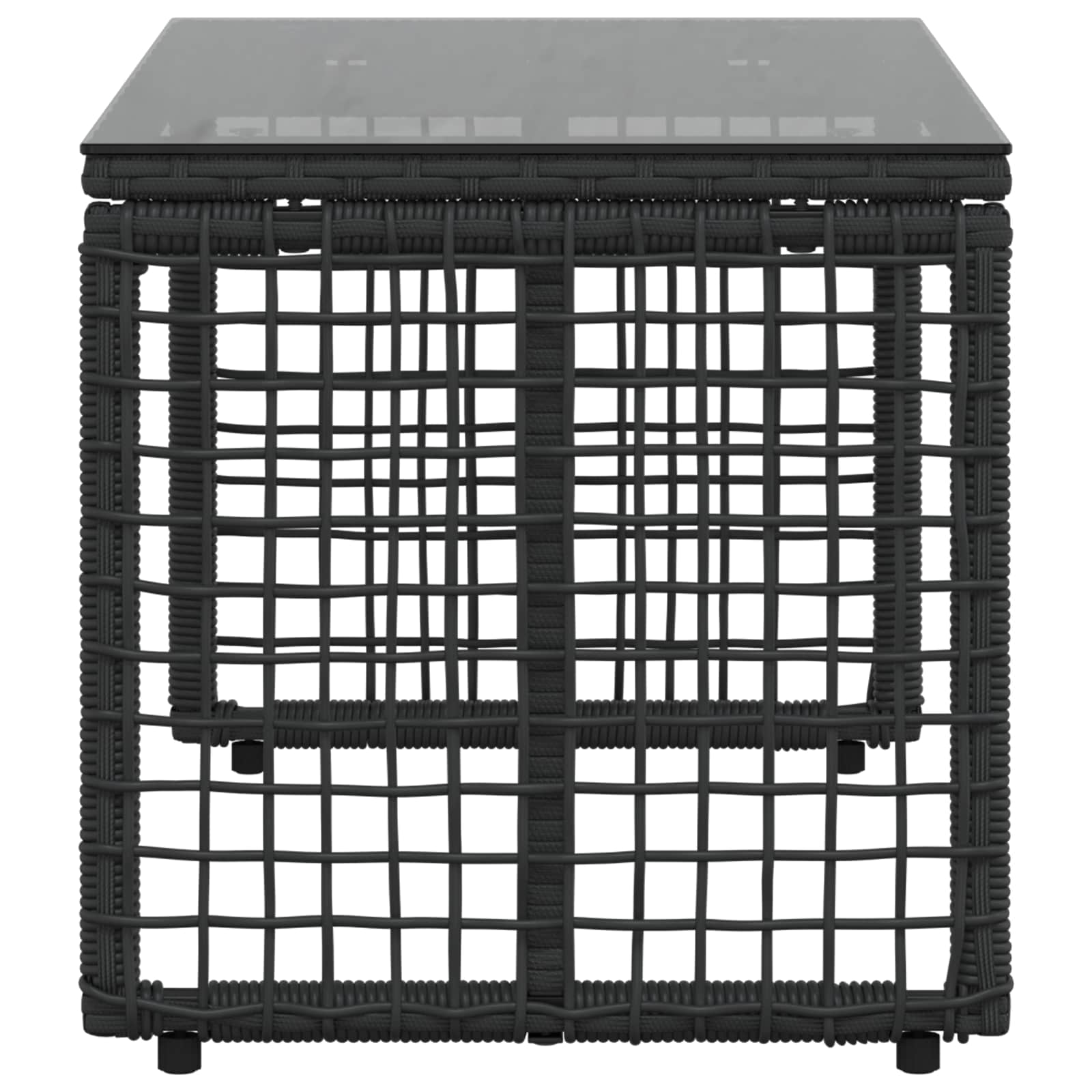 Vanjski stol Crna 80 x 40 x 40 cm PE Rattan i Staklo