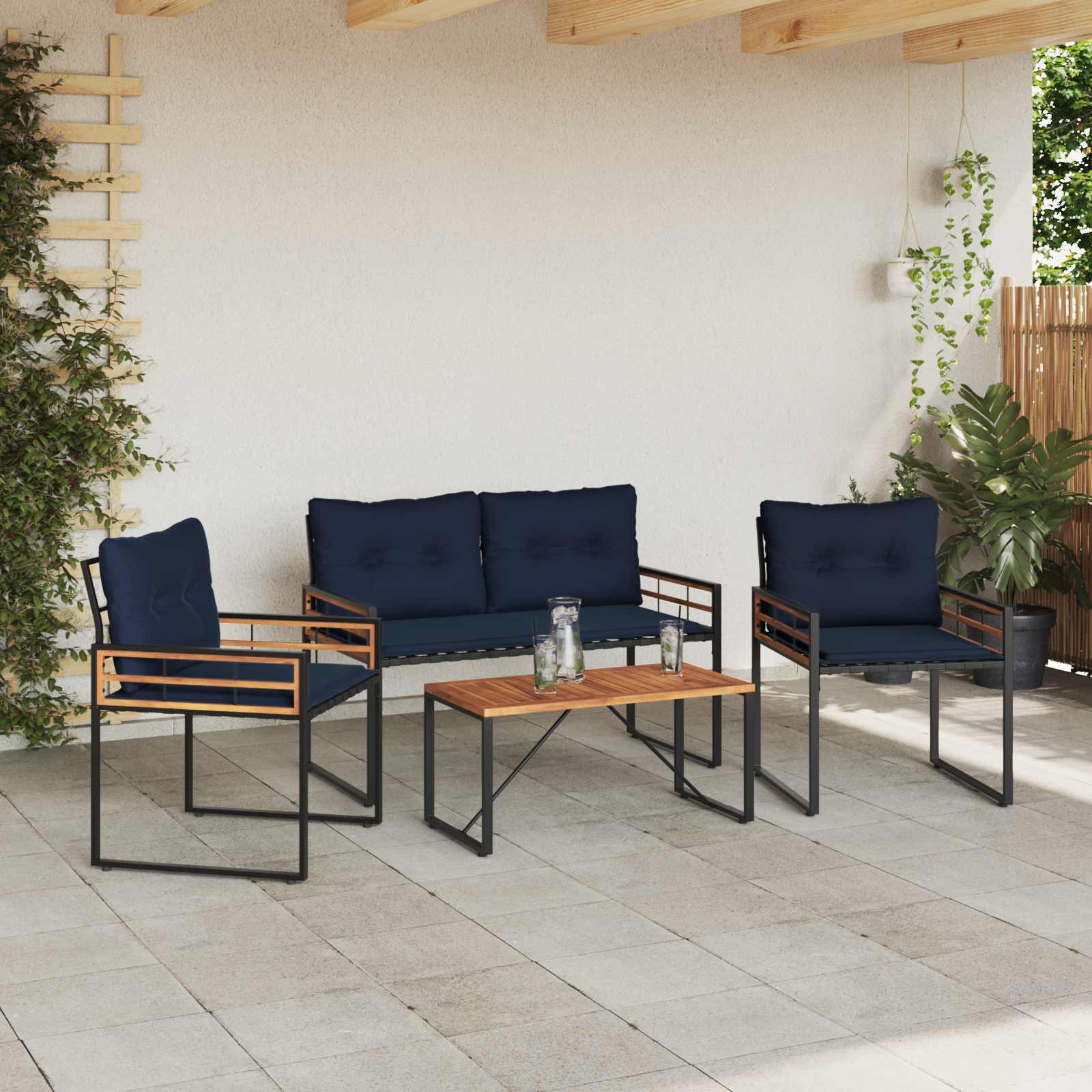 Set vanjskog namještaja s jastukom 4 pcs Mornarska