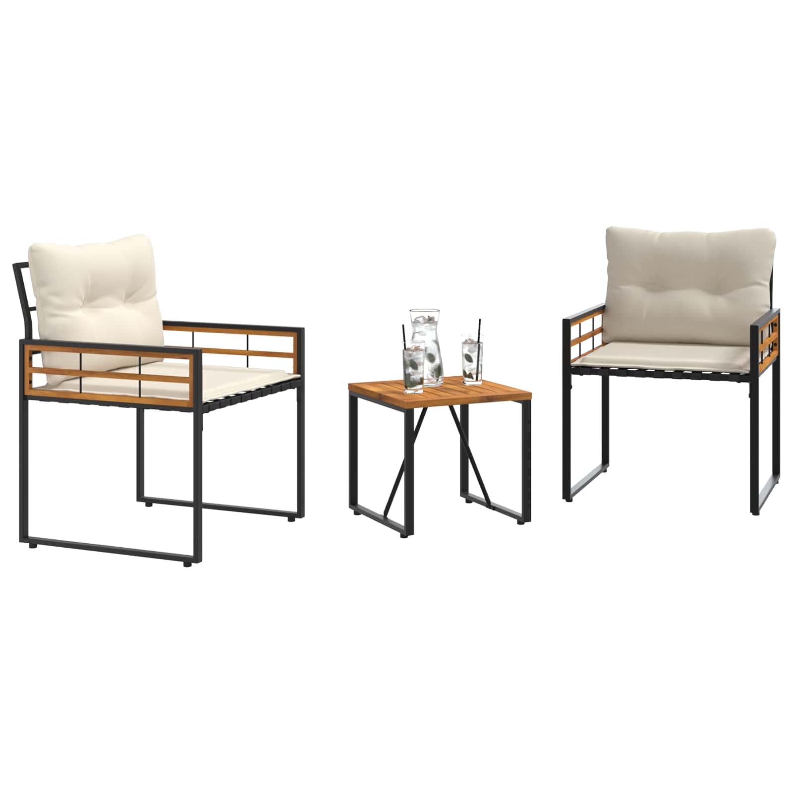 Set vanjskog namještaja s jastukom 3 pcs Krema
