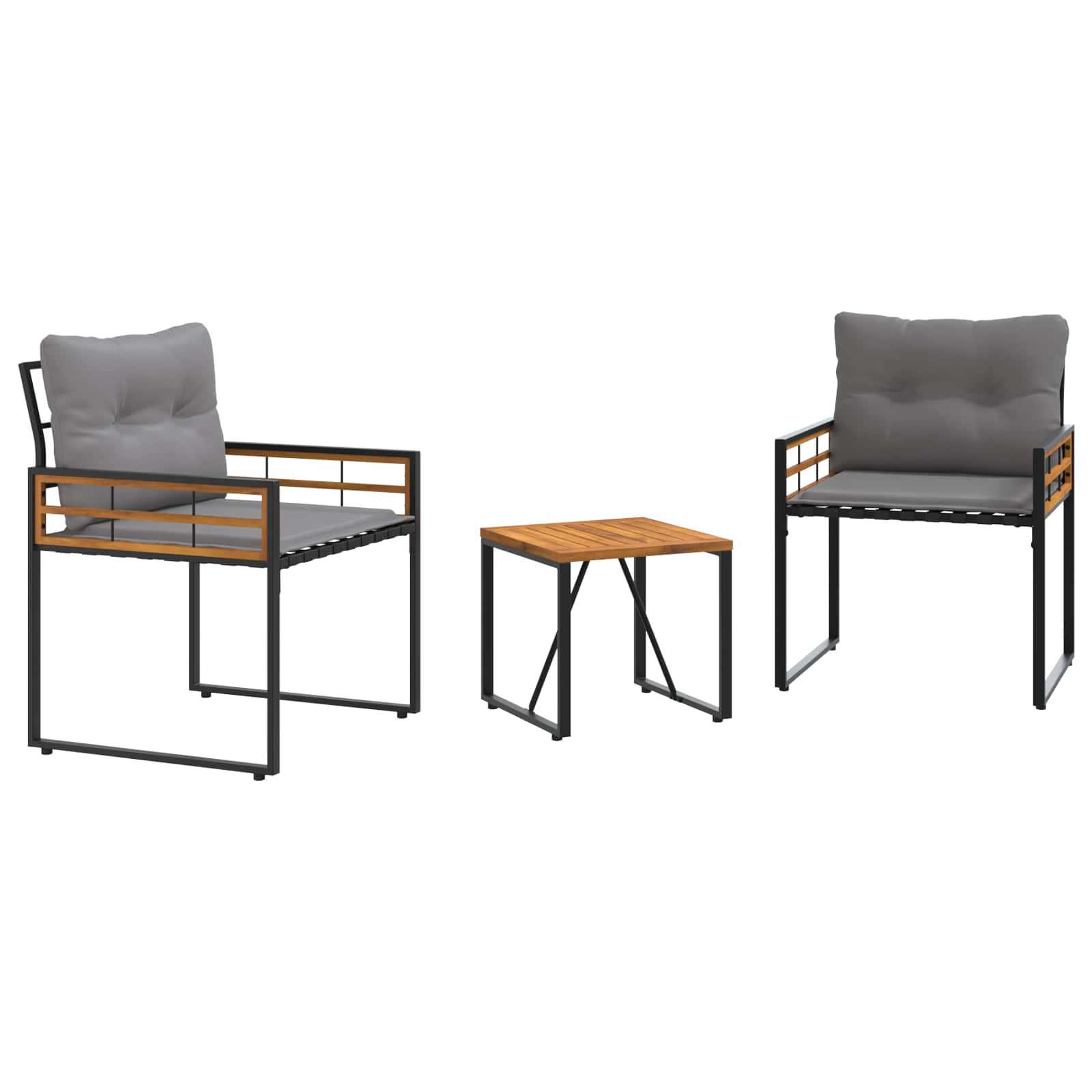 Set vanjskog namještaja s jastukom 3 pcs Svijetlo siva
