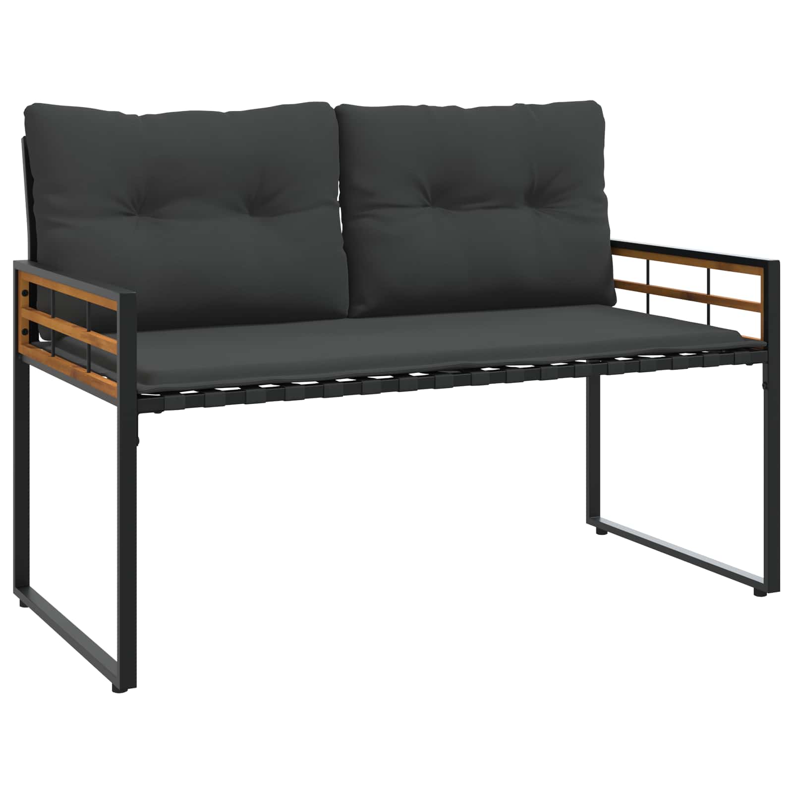 Drvena klupska klupa s jastukom Siva 114 x 55 x 77 cm