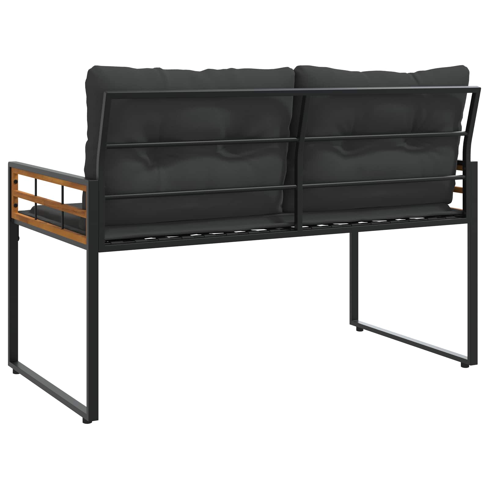 Drvena klupska klupa s jastukom Siva 114 x 55 x 77 cm