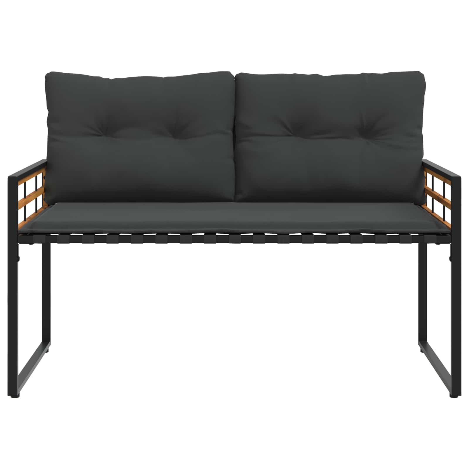 Drvena klupska klupa s jastukom Siva 114 x 55 x 77 cm