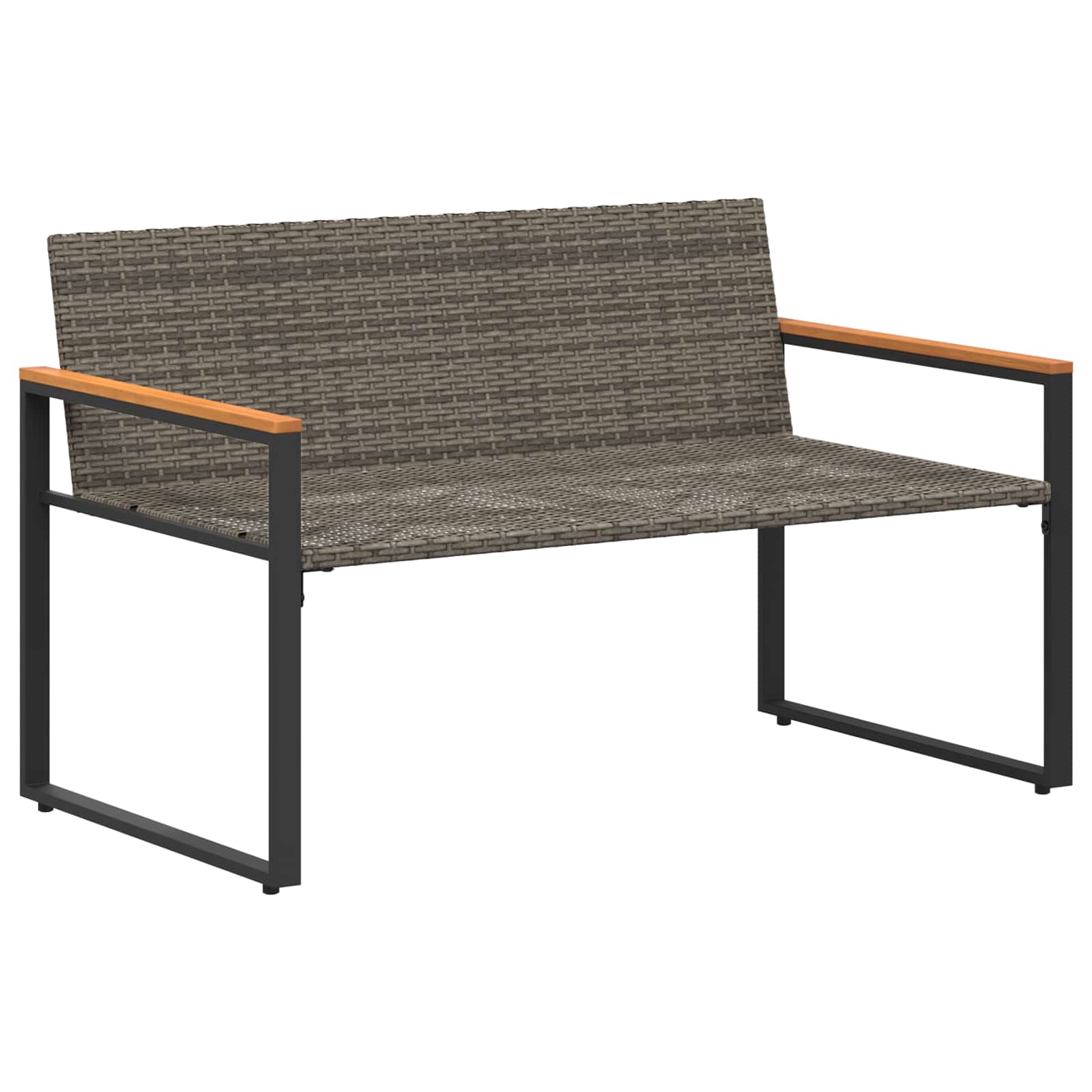 klupa s jastukom Siva i tamnoplava 115 x 65 x 72 cm Ratan