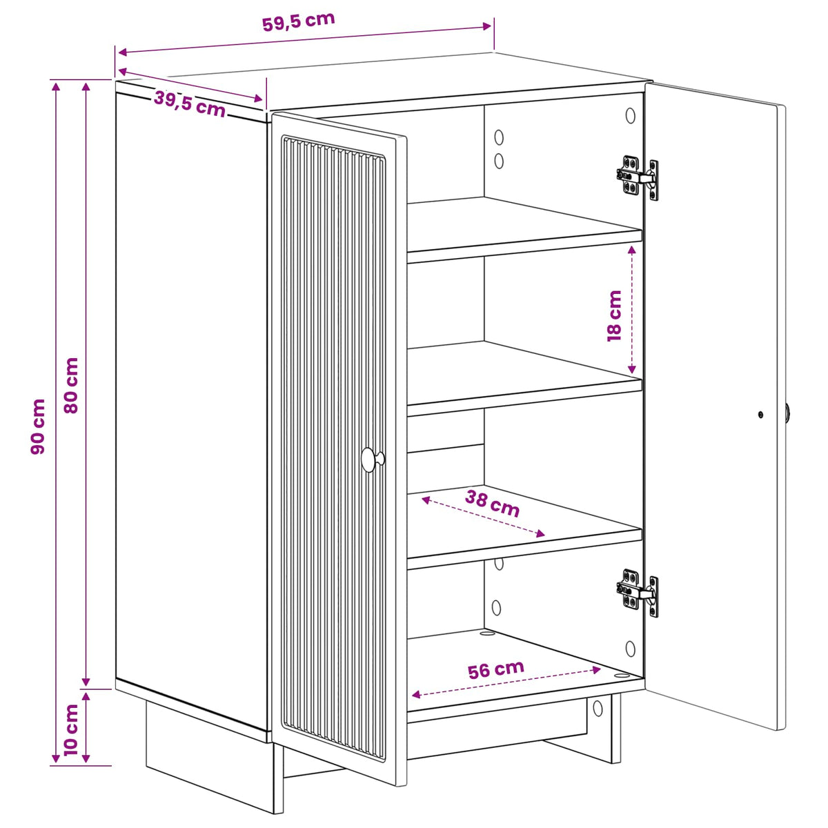 Ormar za cipele EDE 59,5 x 39,5 x 90 cm Konstruirano drvo