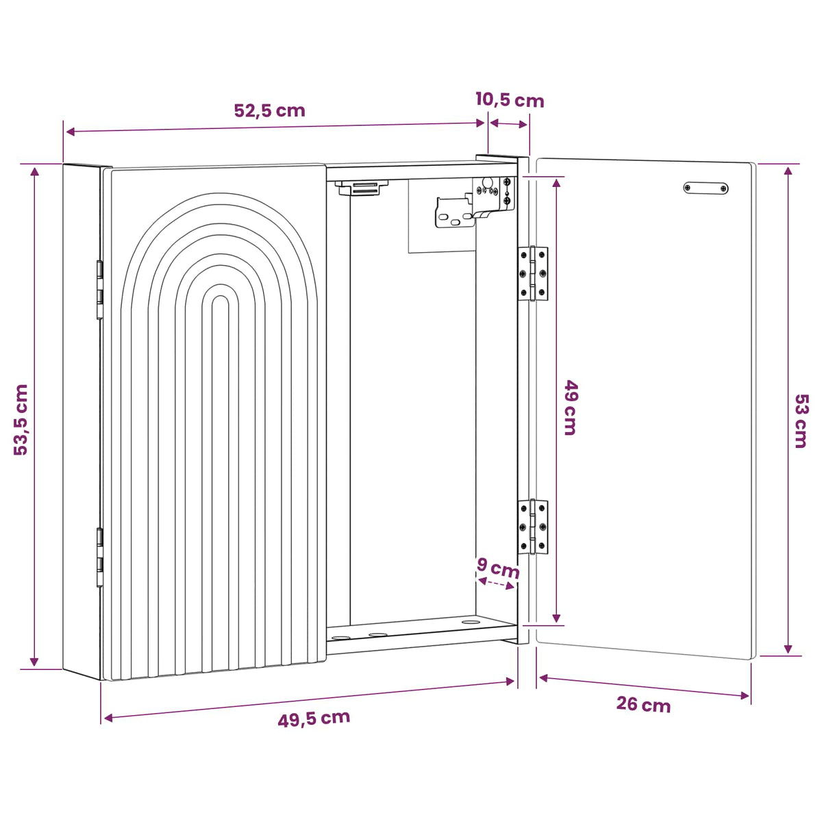 Kabinet za mete ALKMAAR Bijela 52,5 x 10,5 x 53,5 cm