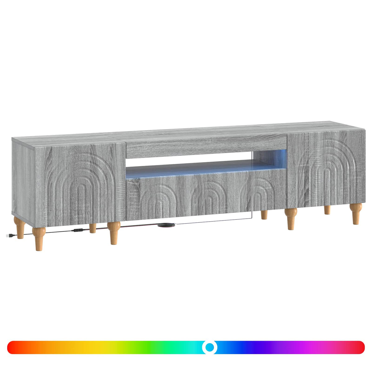 LED TV kabinet Siva Sonoma Konstruirano drvo