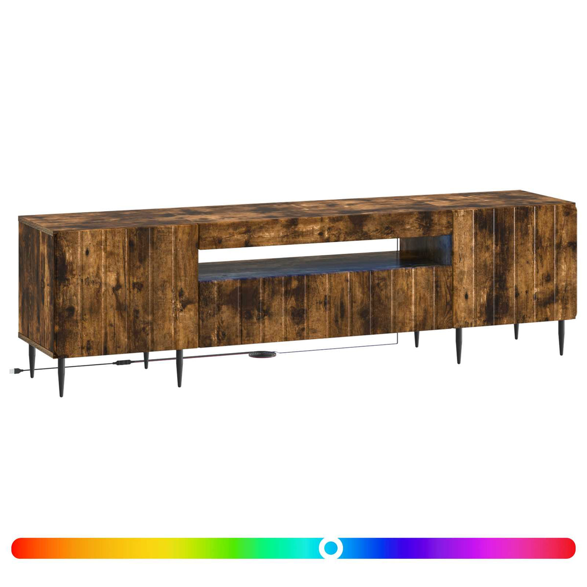 LED TV kabinet ZWOLLE Dimljeni hrast Konstruirano drvo