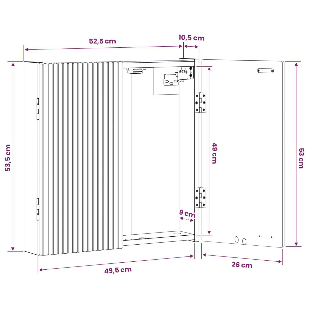 Kabinet za mete ARNHEM Staro drvo 52,5 x 10,5 x 53,5 cm