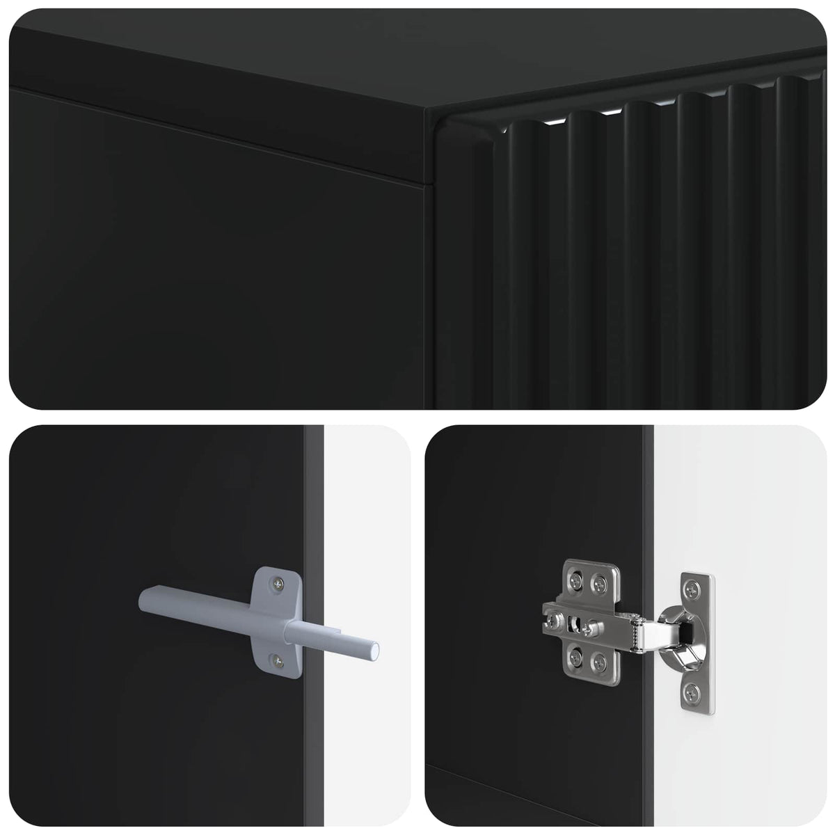 LED TV kabinet Crna Konstruirano drvo