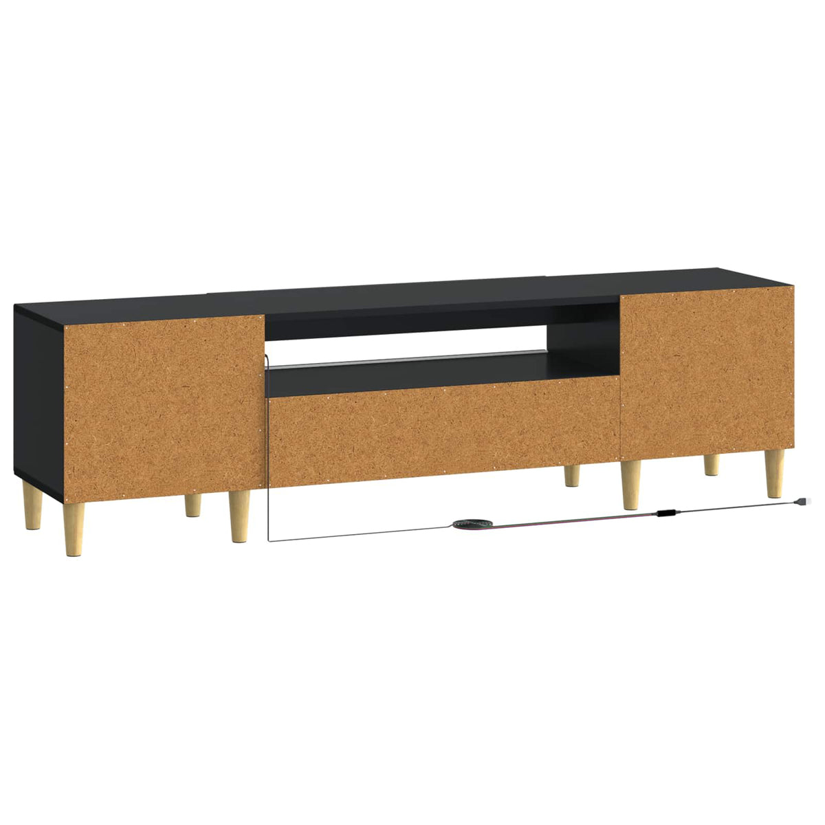 LED TV kabinet Crna Konstruirano drvo