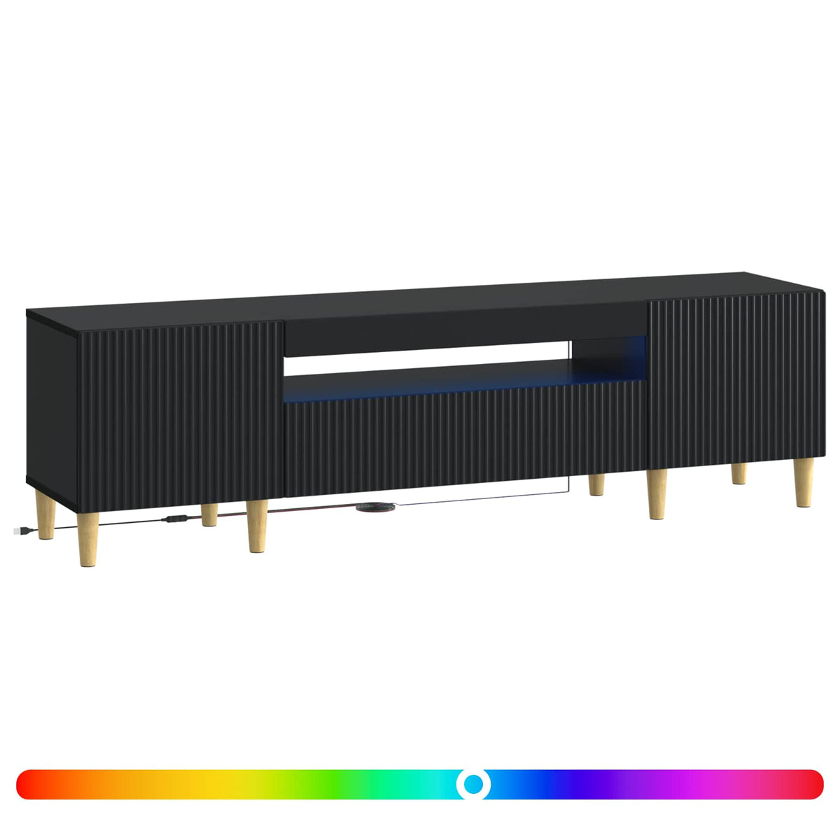 LED TV kabinet Crna Konstruirano drvo