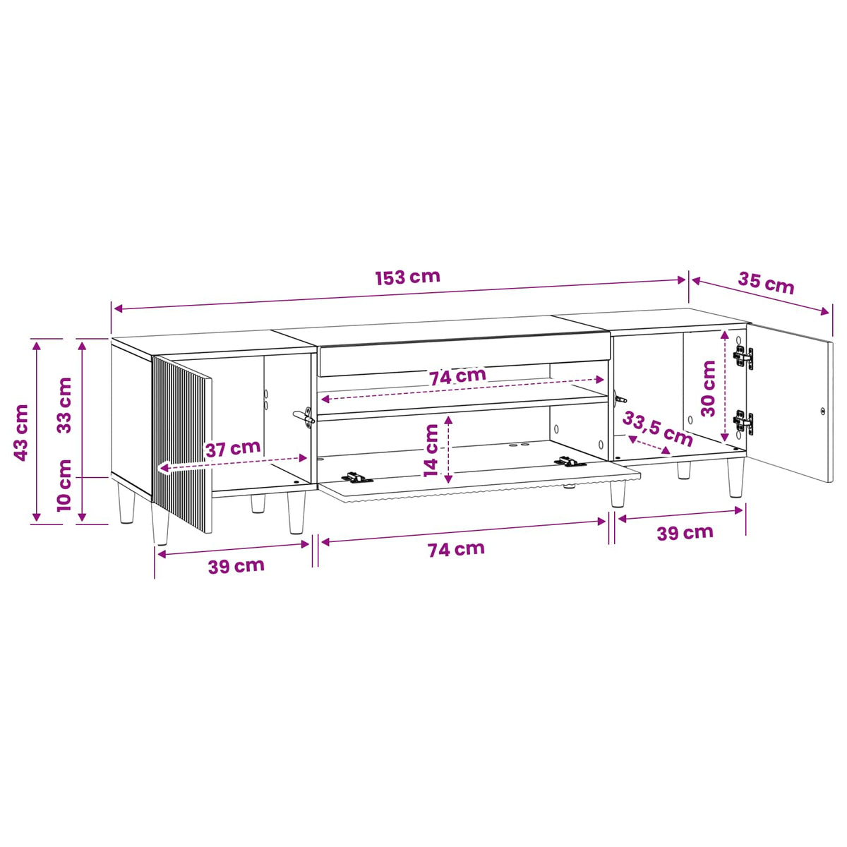 LED TV kabinet Betonska siva Konstruirano drvo