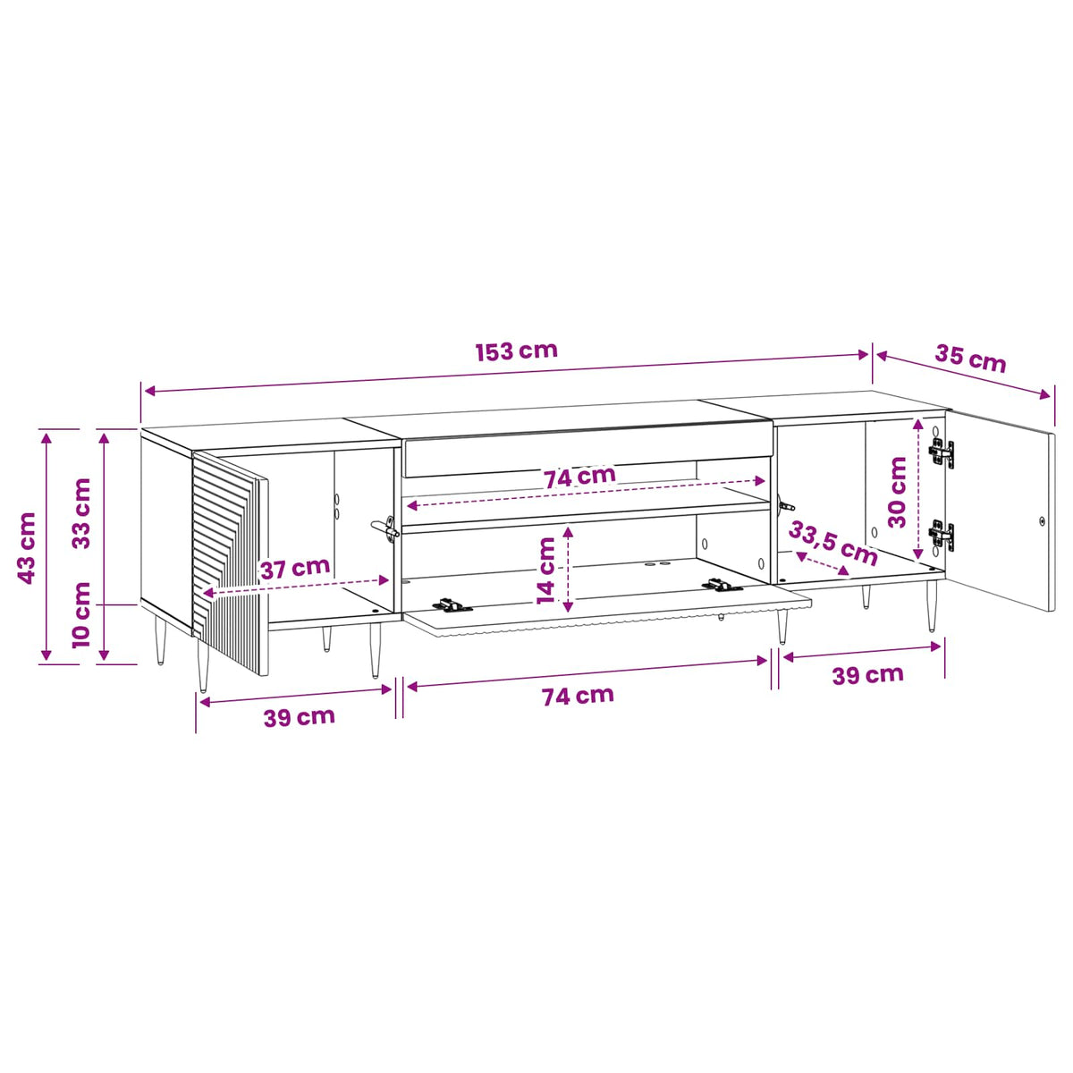 LED TV kabinet Hrast sonoma Konstruirano drvo