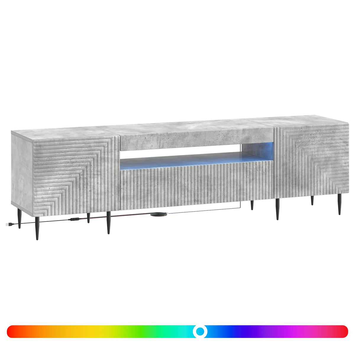 LED TV kabinet Betonska siva Konstruirano drvo