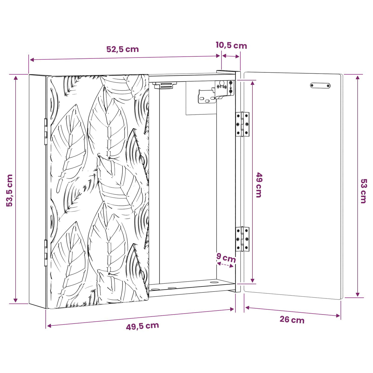 Kabinet za mete DELFT Hrast artisan 52,5 x 10,5 x 53,5 cm