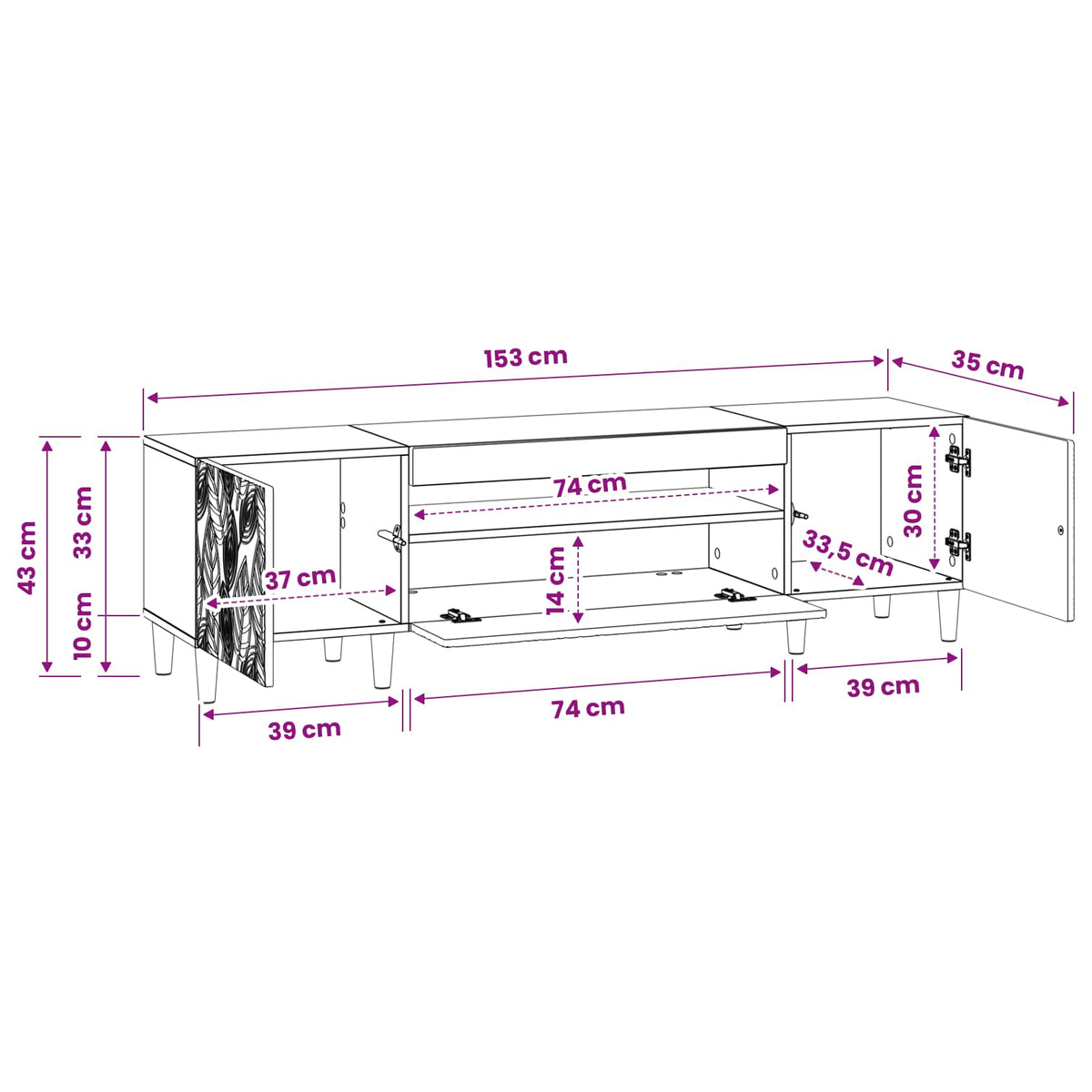 LED TV kabinet Hrast sonoma Konstruirano drvo