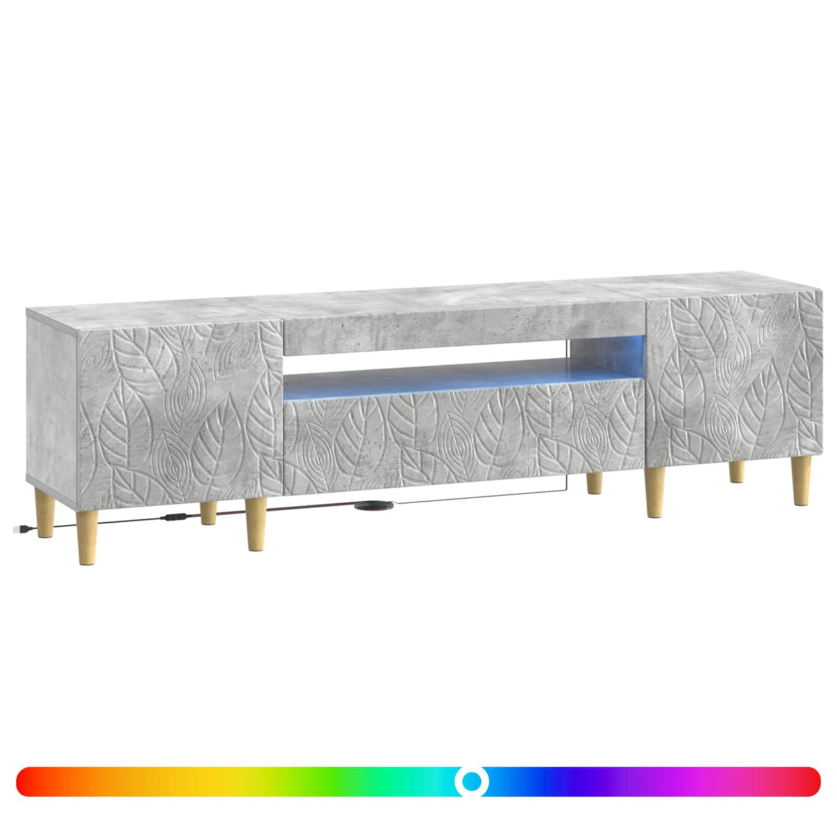 LED TV kabinet Betonska siva Konstruirano drvo