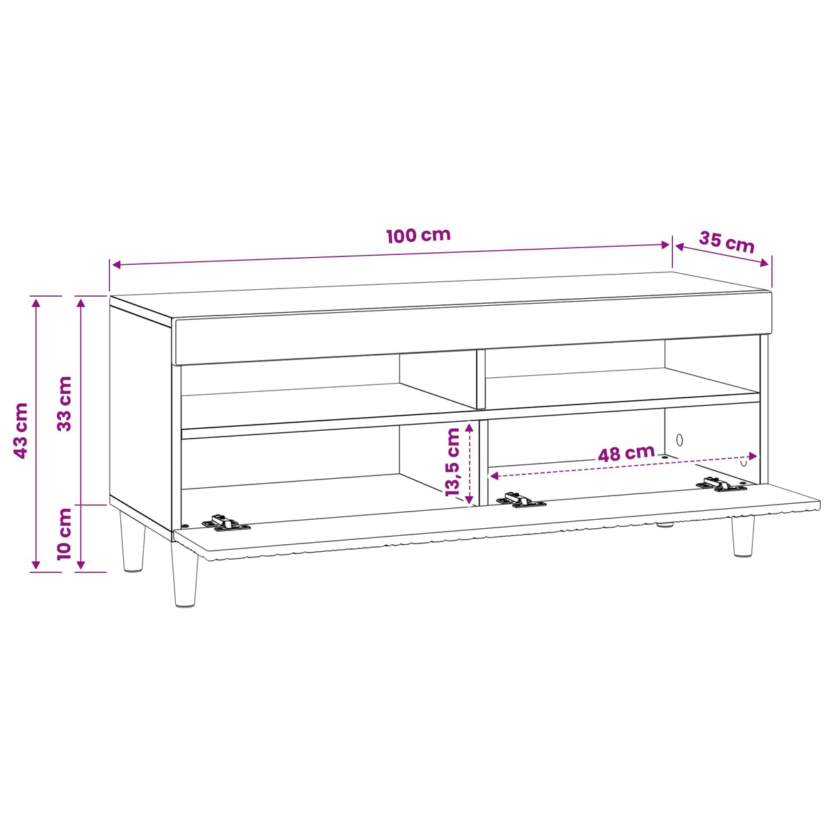 LED TV kabinet Siva Sonoma Konstruirano drvo