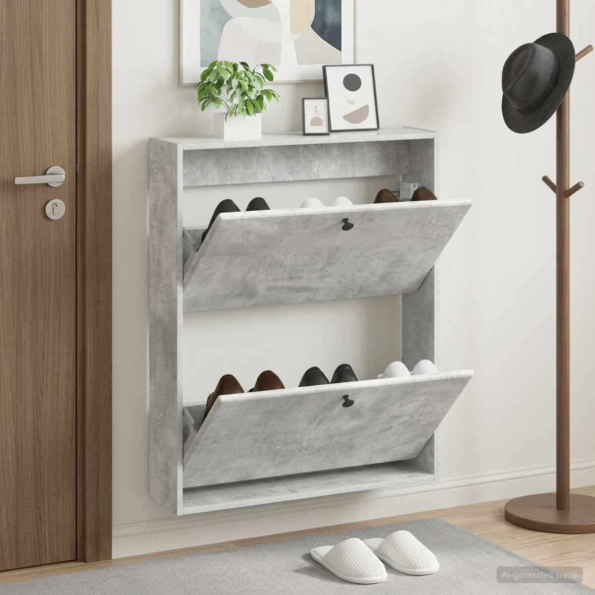 Ormar za cipele na zidu BREDA 71 x 17 x 86 cm Konstruirano drvo