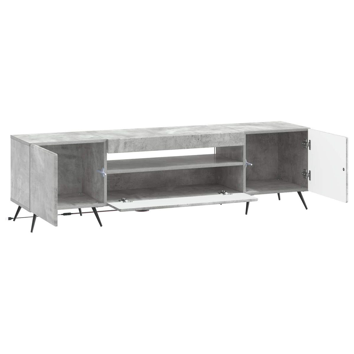 LED TV kabinet Betonska siva Konstruirano drvo
