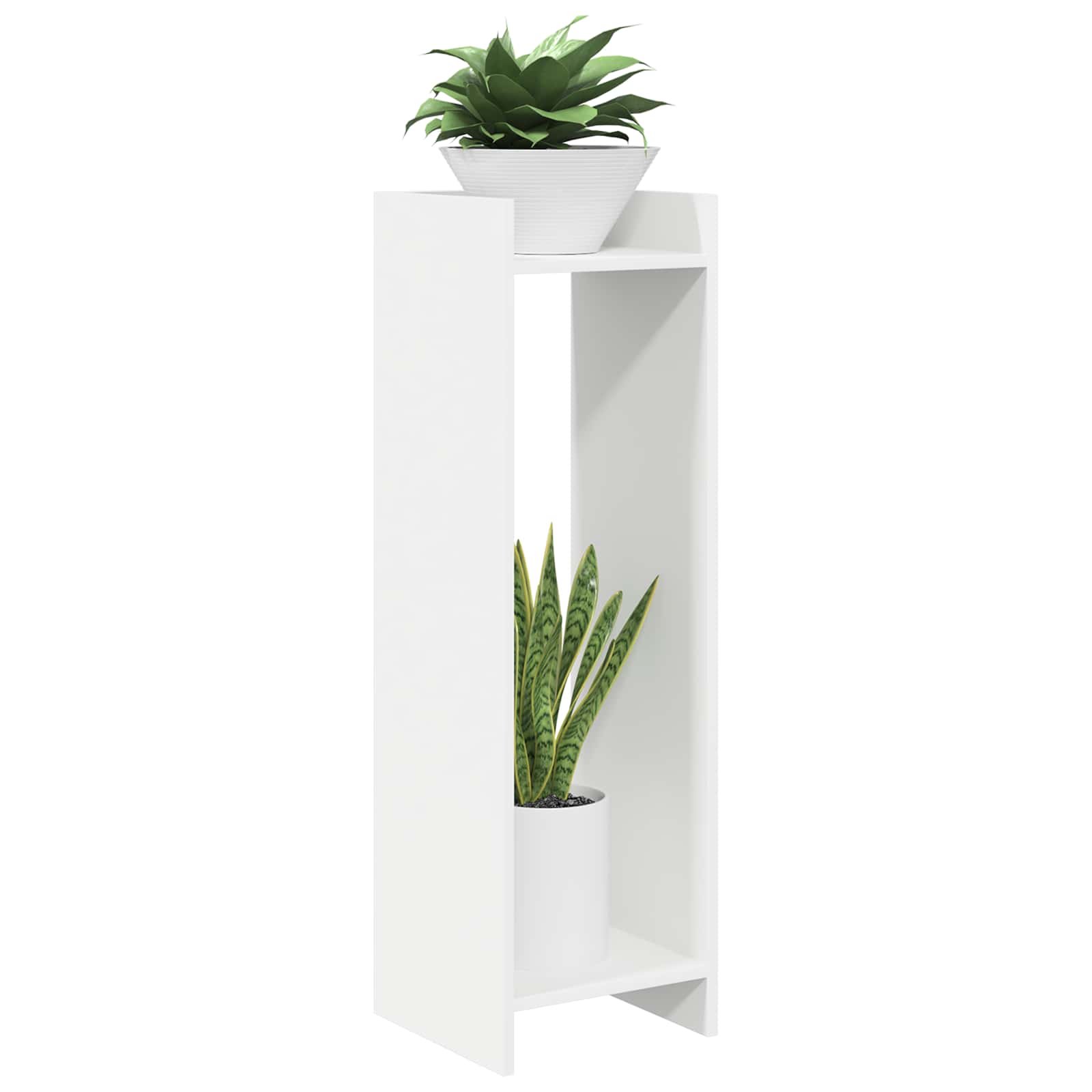 Stalak za biljke s policom 2 pcs Bijeli 30 x 30 x 100 cm