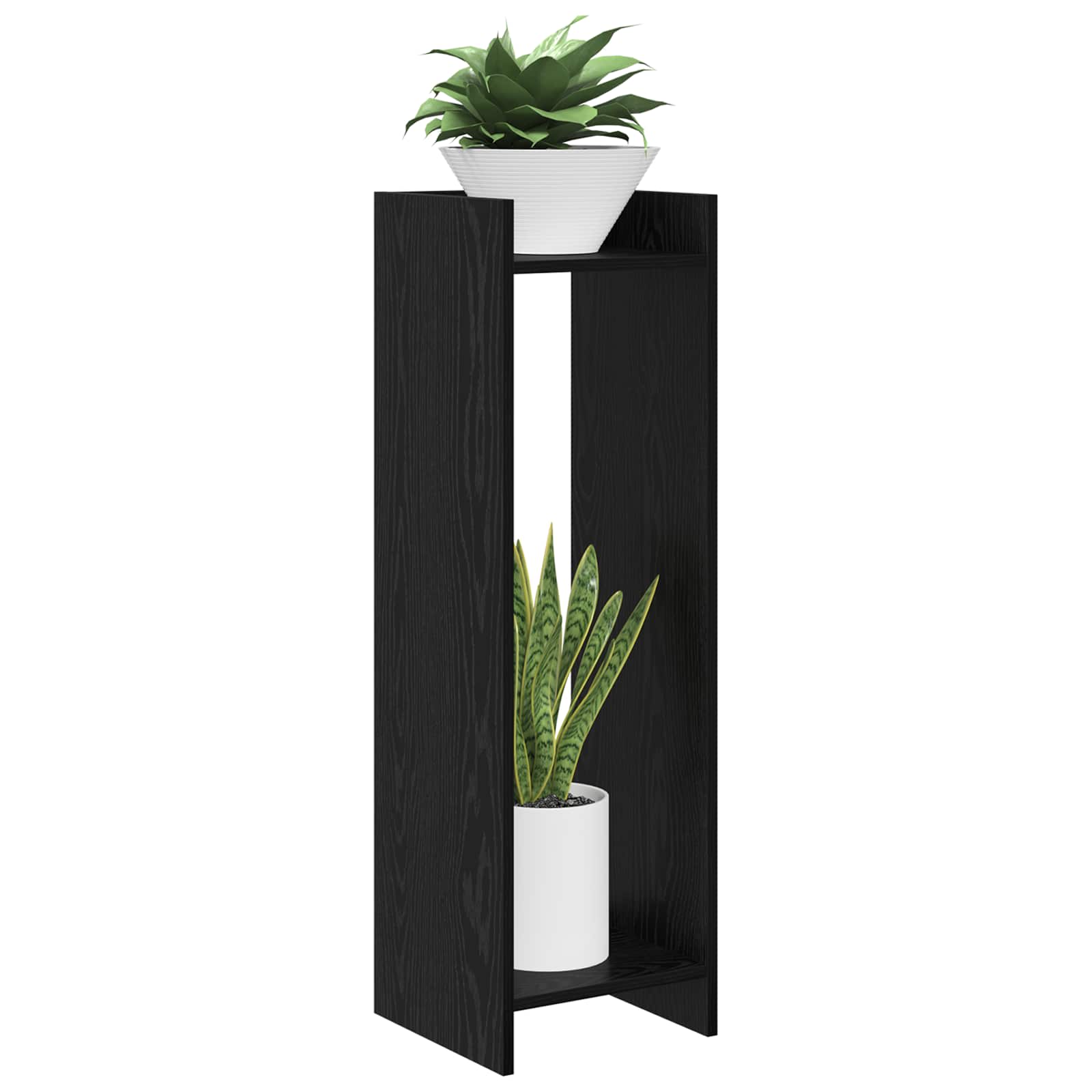 Stalak za biljke s policom Crni Hrast 30 x 30 x 100 cm