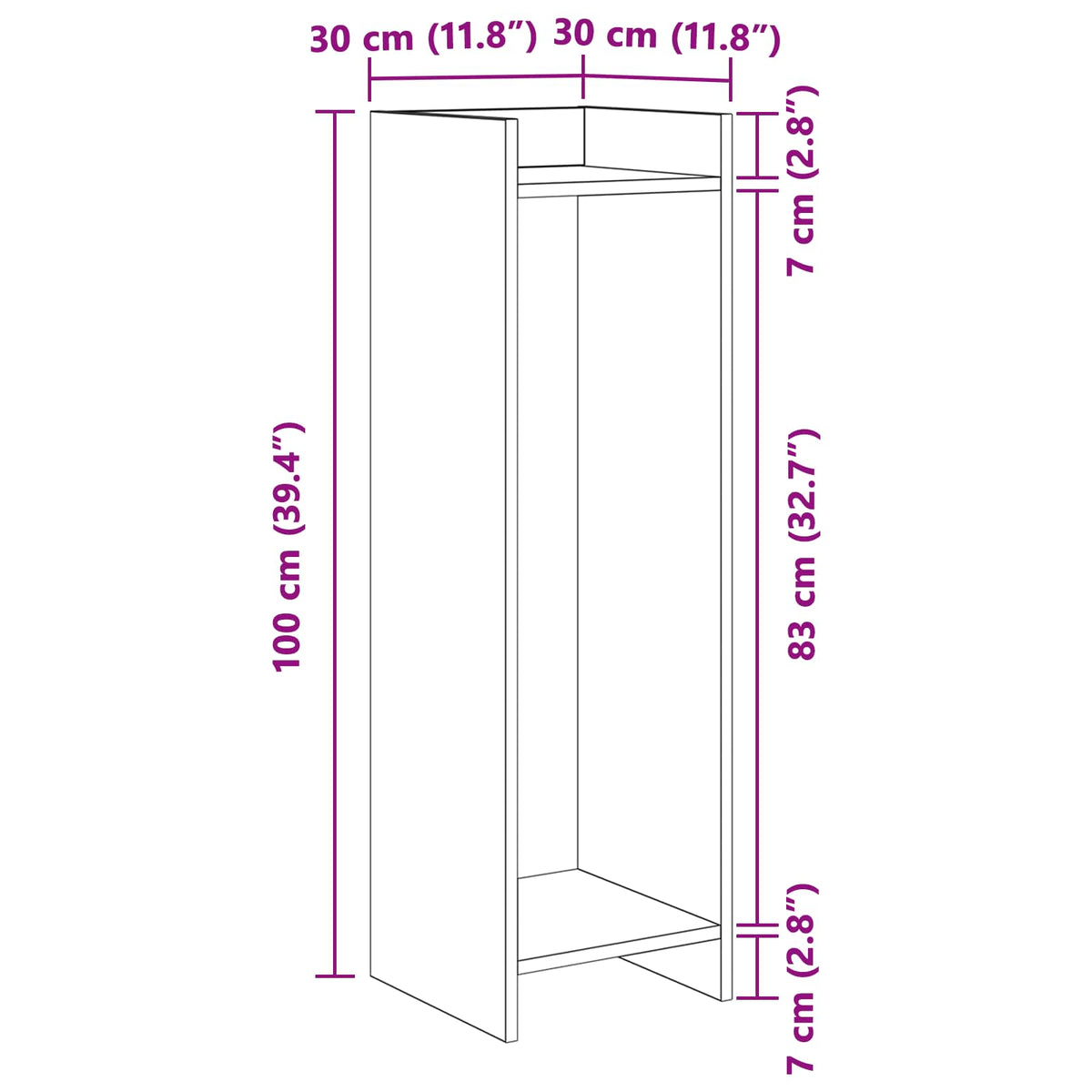 Stalak za biljke s policom 2 pcs Crni Hrast 30 x 30 x 100 cm