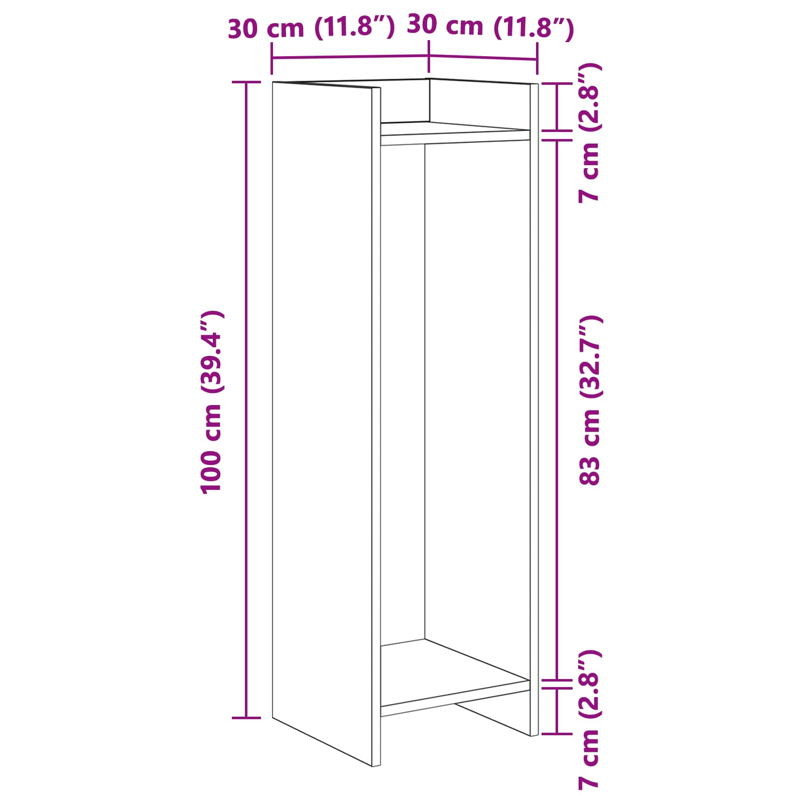 Stalak za biljke s policom 2 pcs Sonoma hrast 30 x 30 x 100 cm