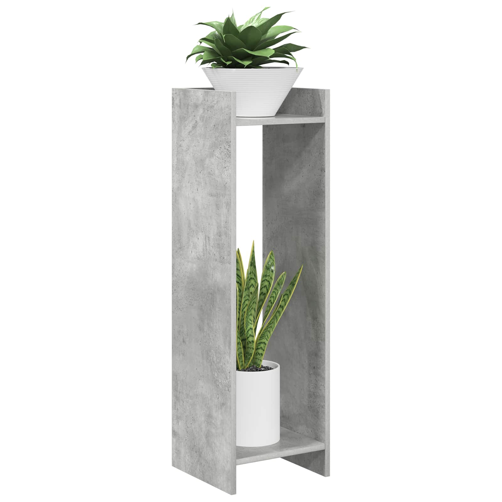 Stalak za biljke s policom Betonsko Siva 30 x 30 x 100 cm