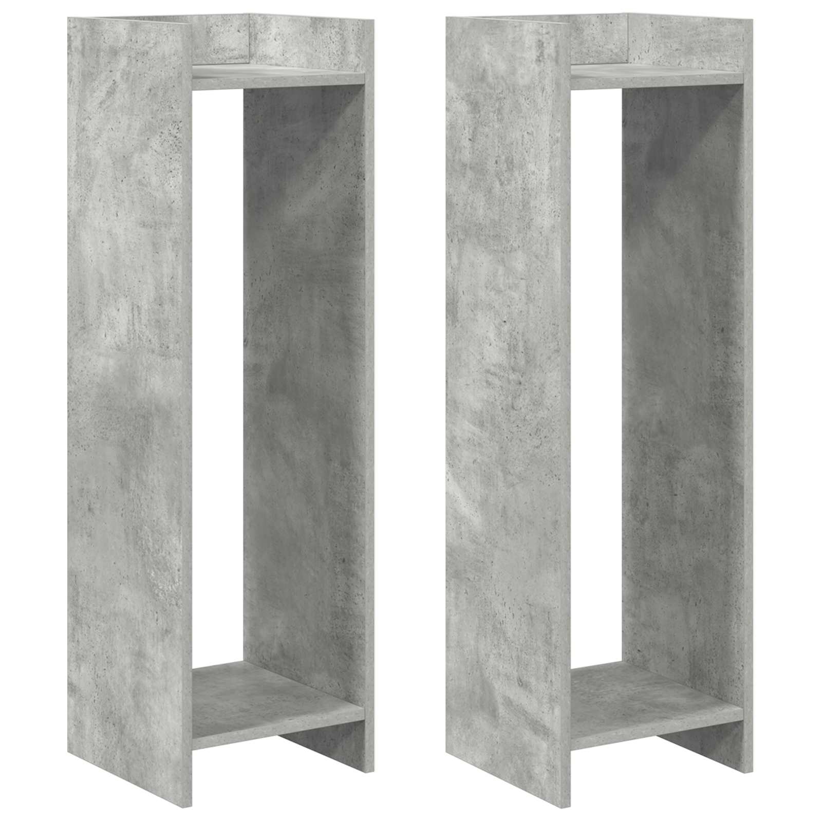 Stalak za biljke s policom 2 pcs Betonsko Siva 30 x 30 x 100 cm