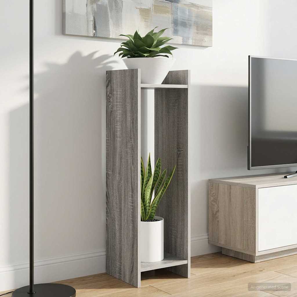 Stalak za biljke s policom Sivi Sonoma 30 x 30 x 100 cm