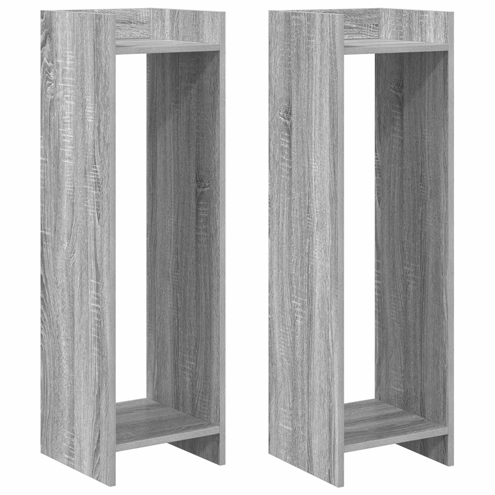 Stalak za biljke s policom 2 pcs Sivi Sonoma 30 x 30 x 100 cm