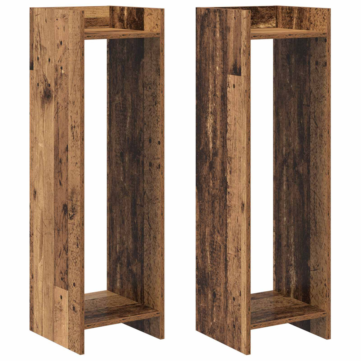 Stalak za biljke s policom 2 pcs Staro drvo 30 x 30 x 100 cm