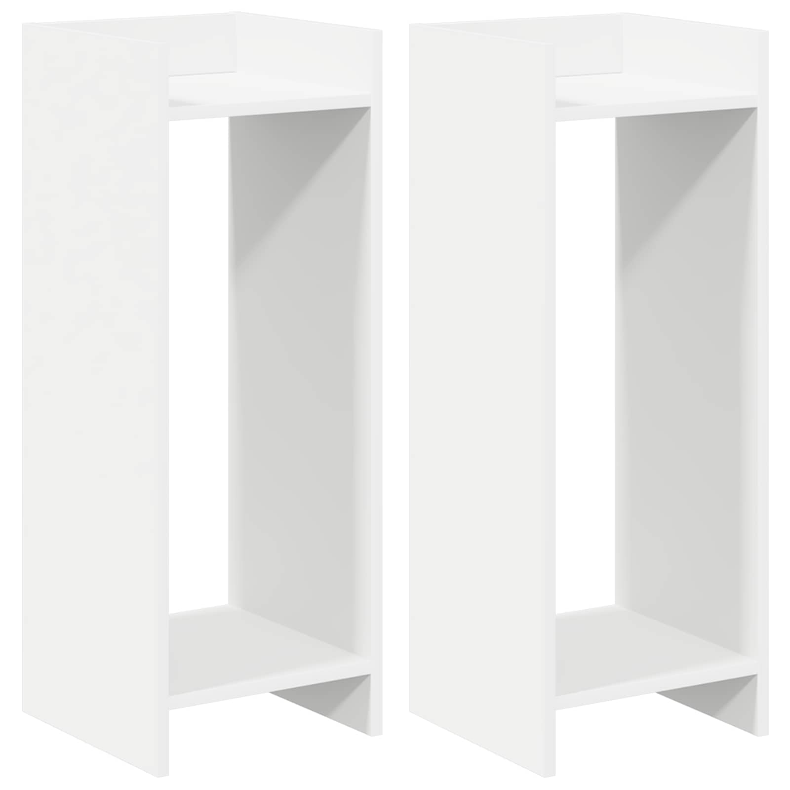 Stalak za biljke s policom 2 pcs Bijeli 30 x 30 x 80 cm