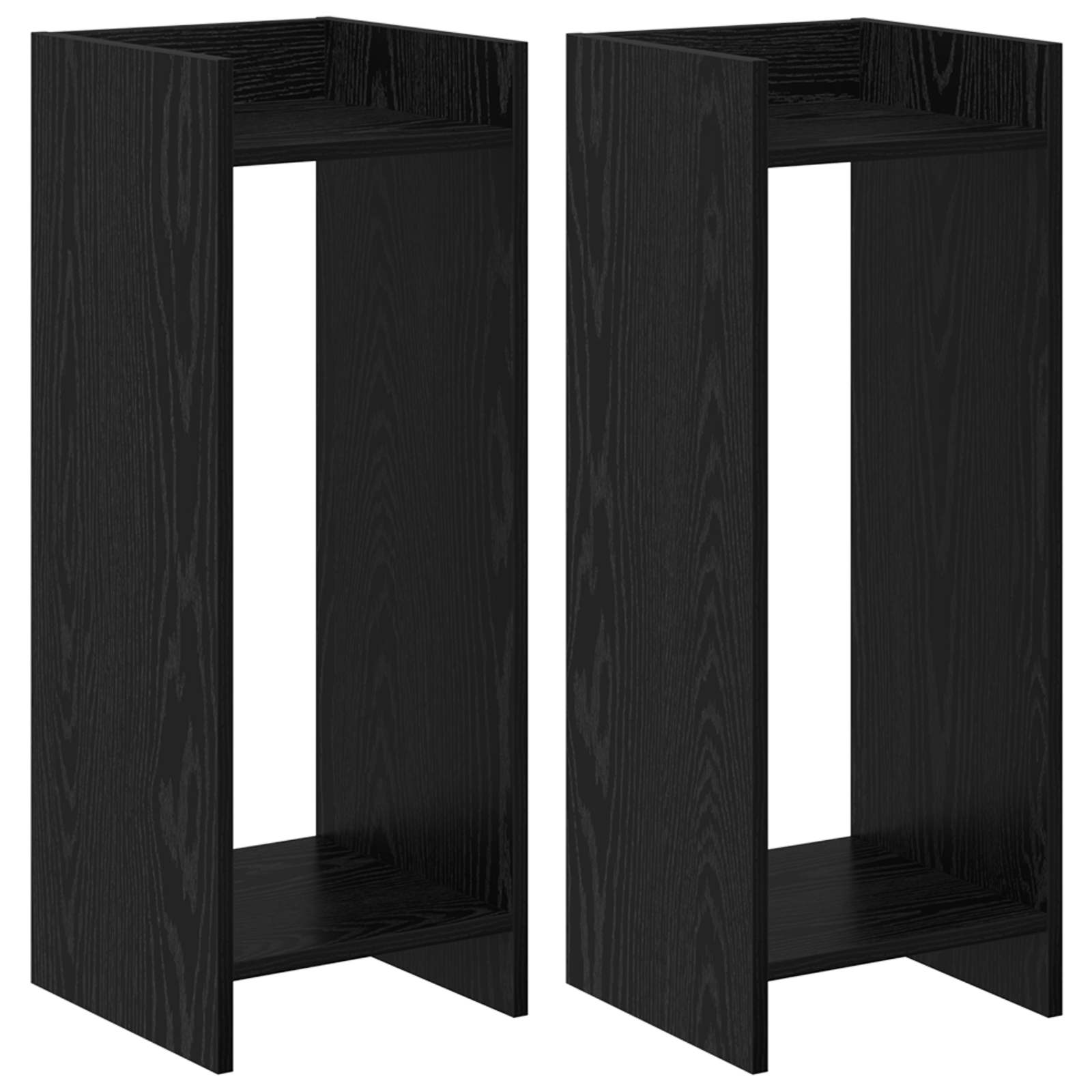 Stalak za biljke s policom 2 pcs Crni Hrast 30 x 30 x 80 cm