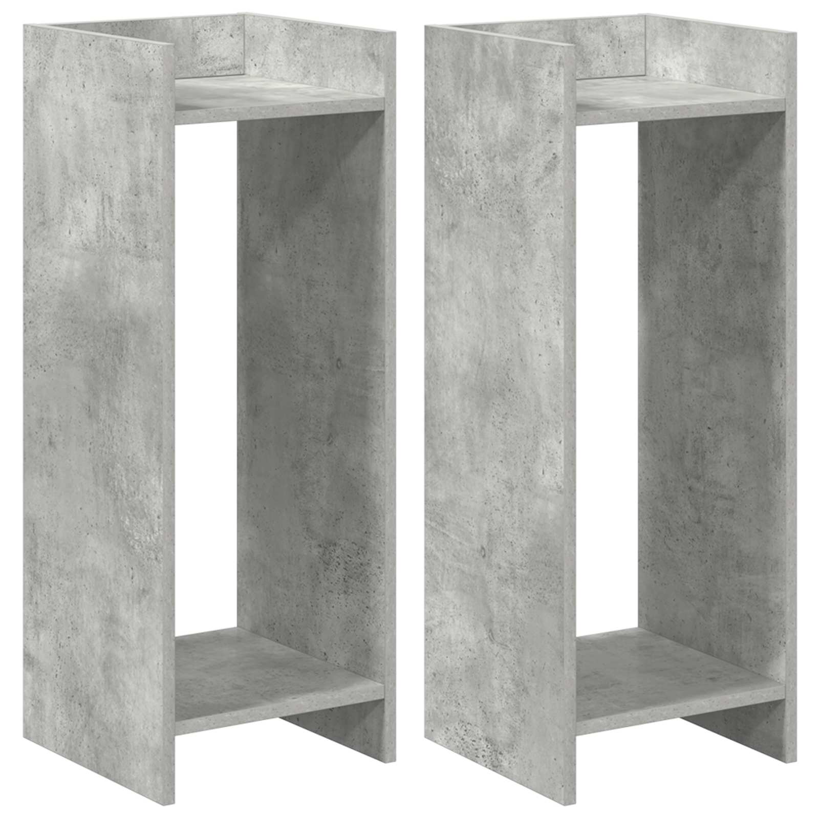 Stalak za biljke s policom 2 pcs Betonsko Siva 30 x 30 x 80 cm